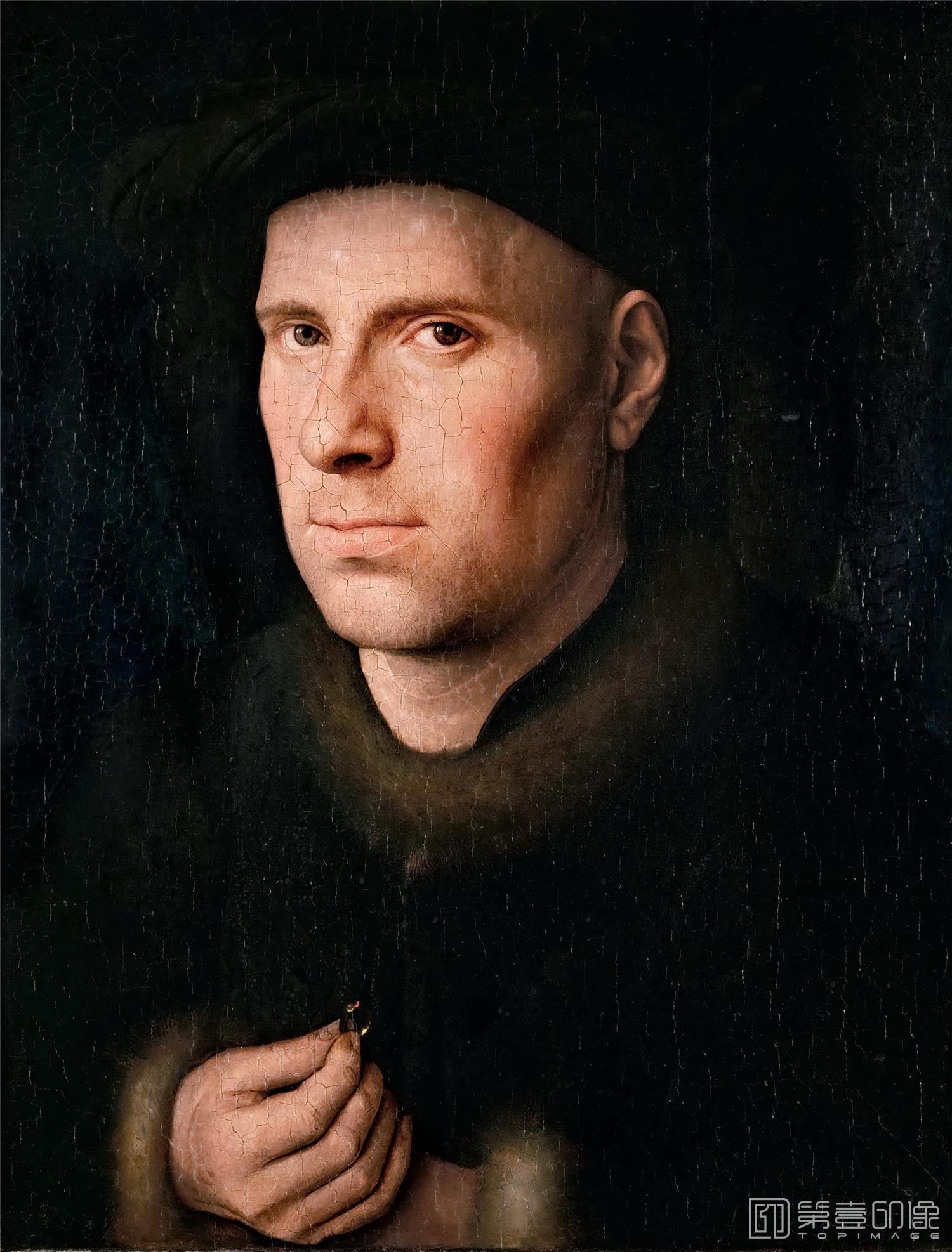 油画-奥地利维也纳艺术史博物馆-Jan van Eyck Portrait of Jan de Leeuw-440